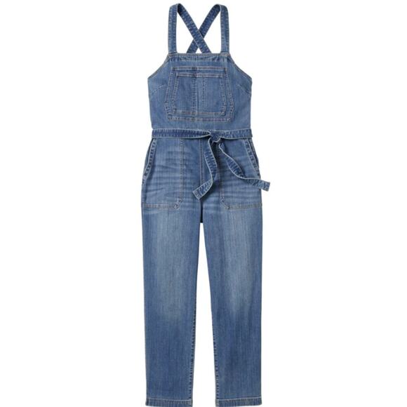 Duluth Trading Overalls Womens 12 Daily Denim Jumpsuit Gardening Tie Waist NWT